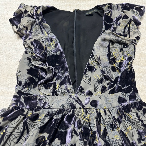 House of Harlow 1960 x REVOLVE Juniper Mini Dress Purple Lace Deep Plunge Chic - Picture 2 of 11